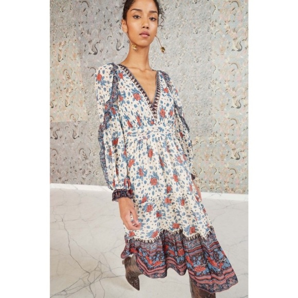 Ulla‎ Johnson Romilly Dress Pristine Size 10 Floral Romantic Feminine Swiss Dot - Picture 3 of 17